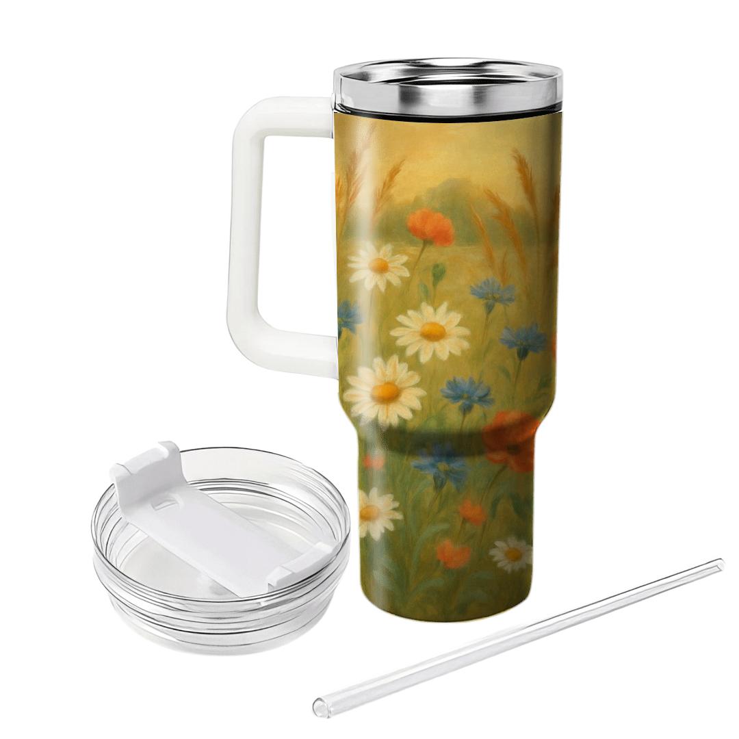 Sunlit Meadow Tapestry custom tumblers