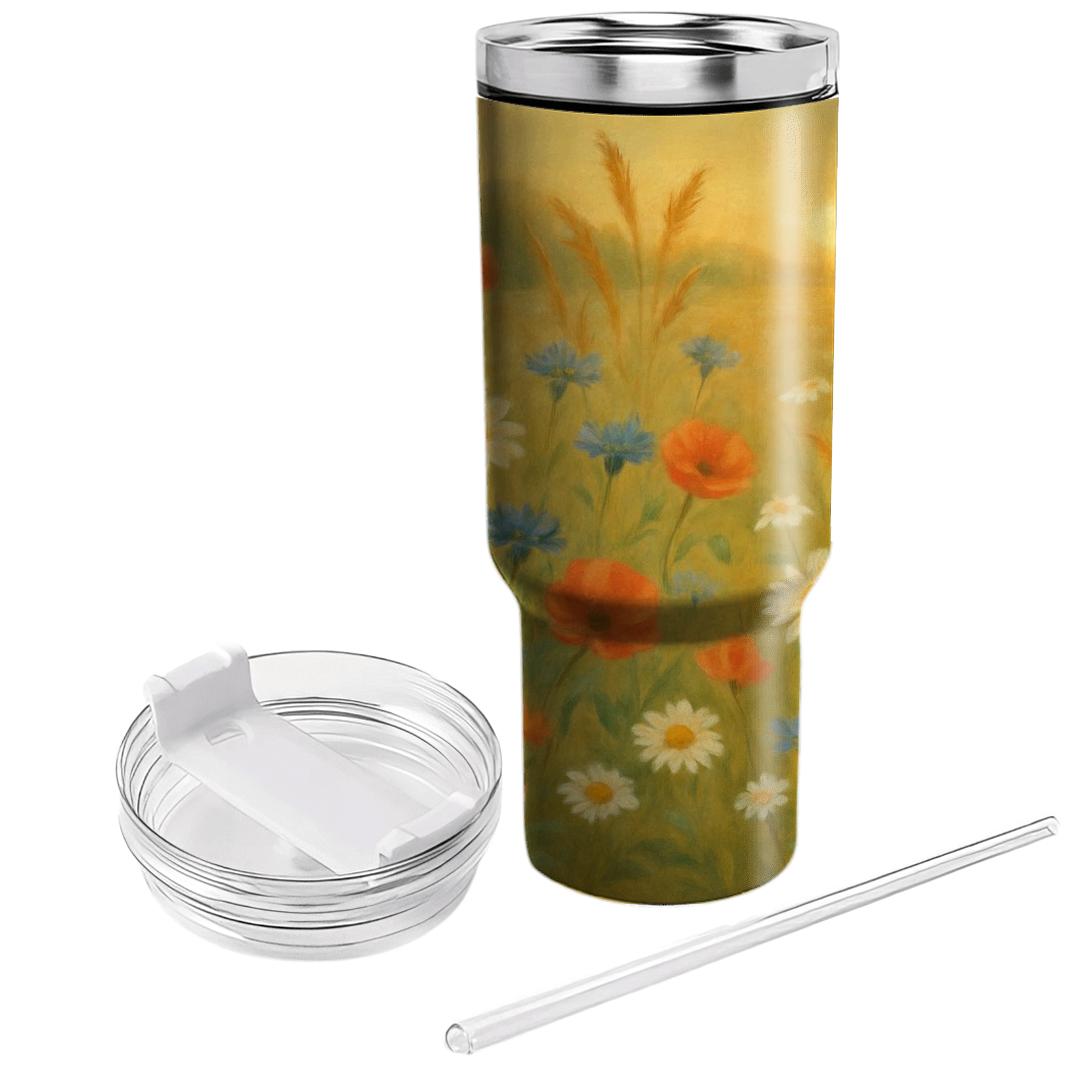 Sunlit Meadow Tapestry custom tumblers