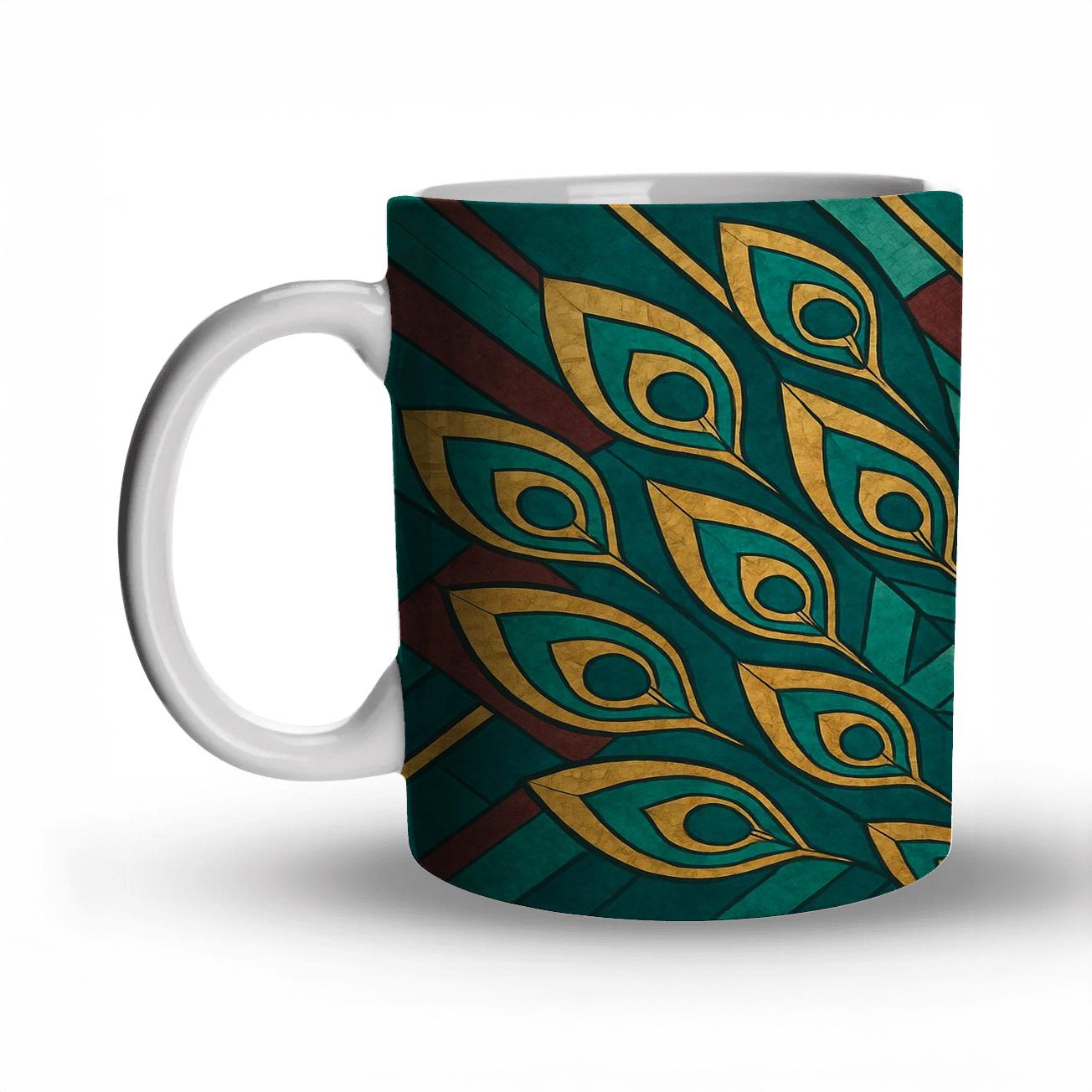 Metropolitan Peacock Mosaic ceramic coffee mugs