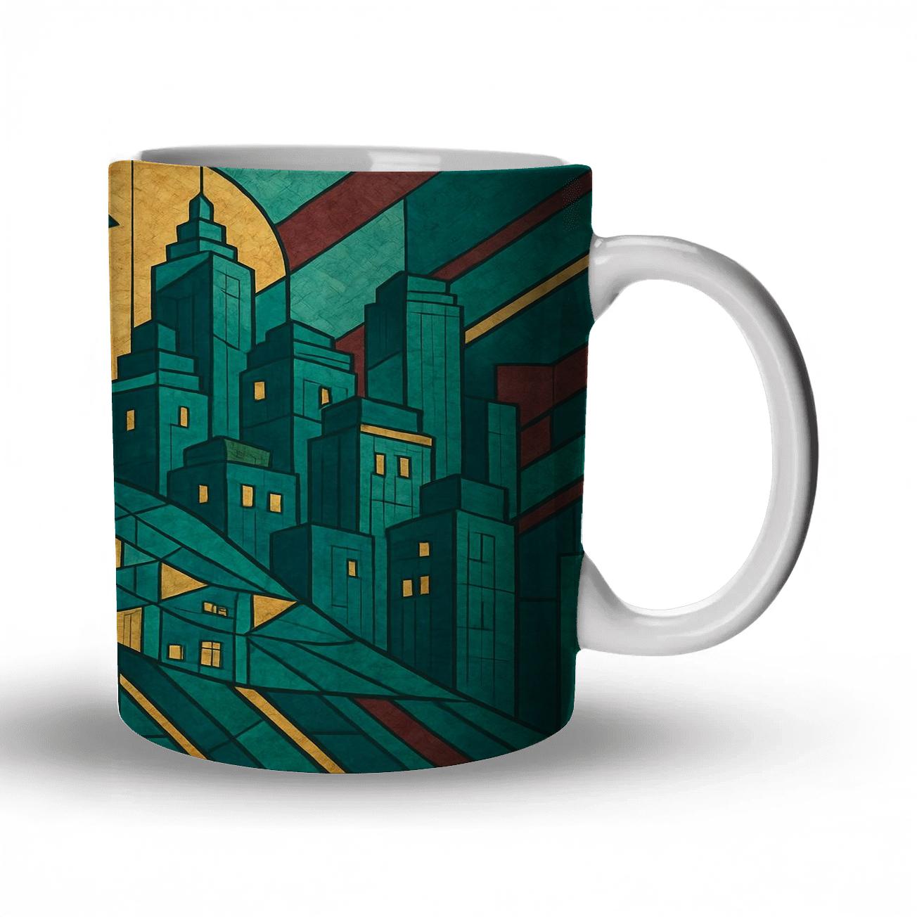 Metropolitan Peacock Mosaic ceramic coffee mugs