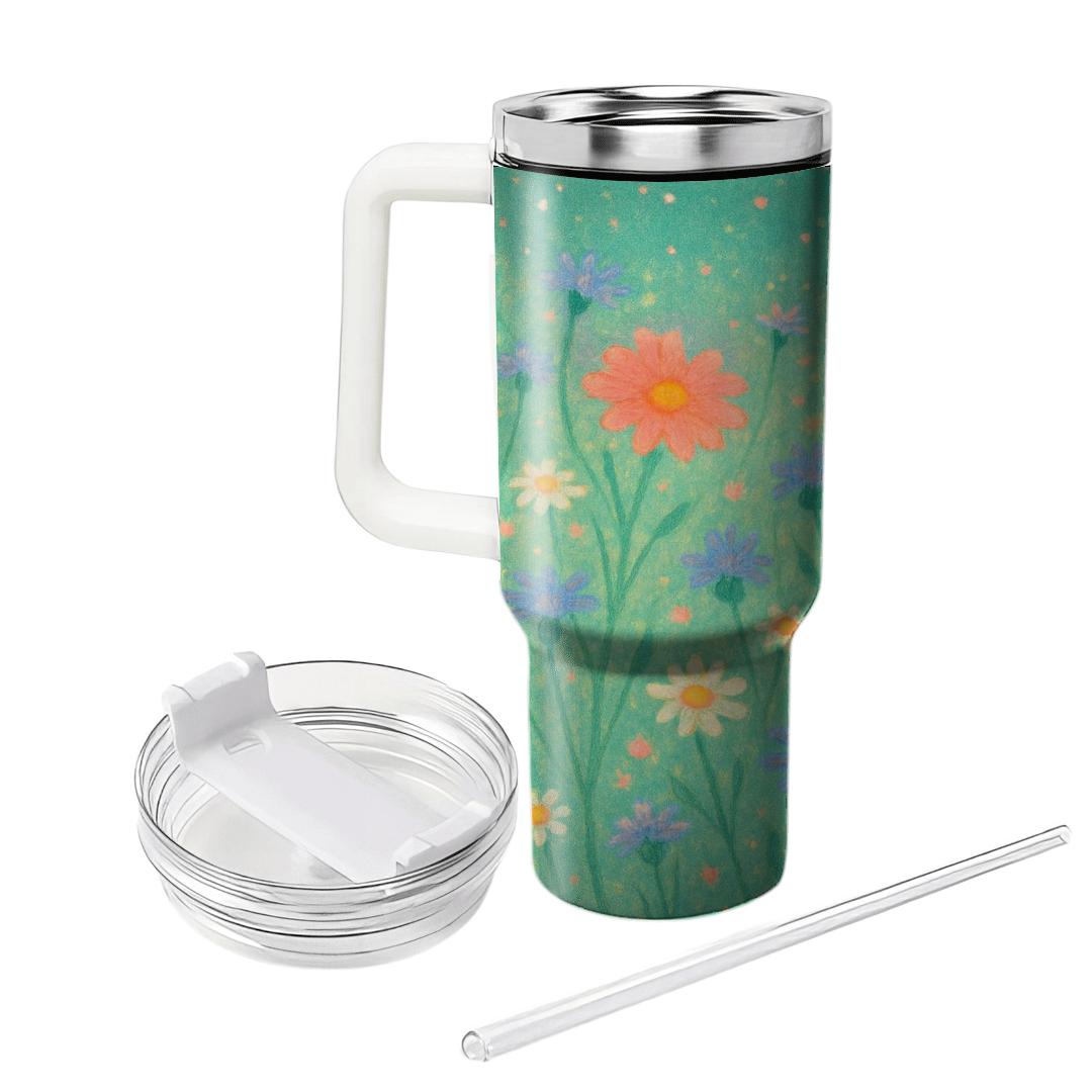 Galactic Wildflower Meadow personalized tumblers