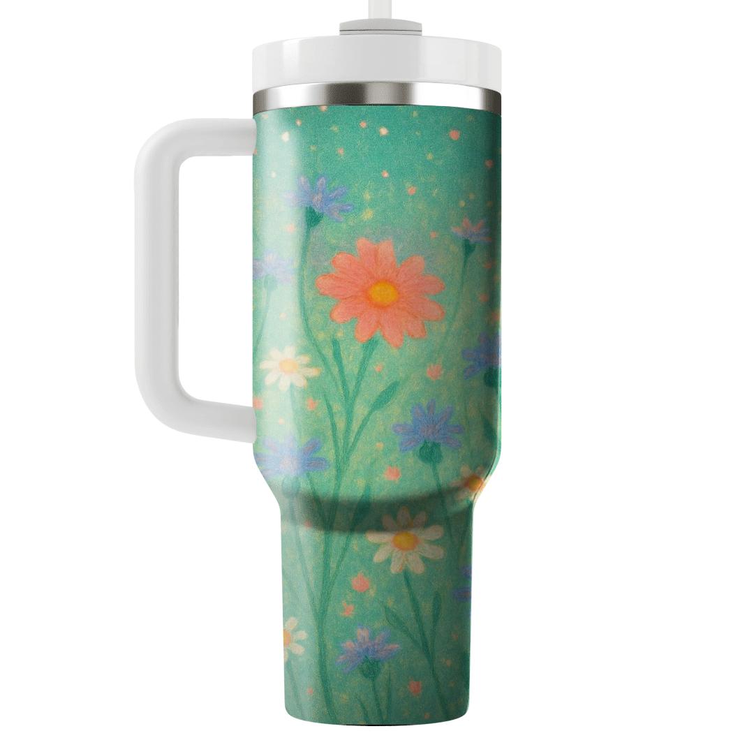 Galactic Wildflower Meadow personalized tumblers