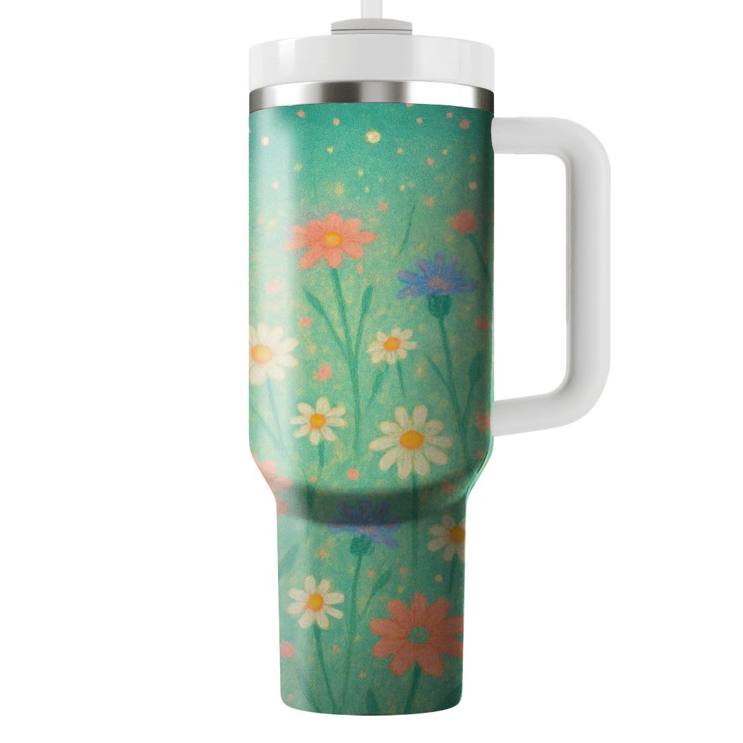 Galactic Wildflower Meadow personalized tumblers