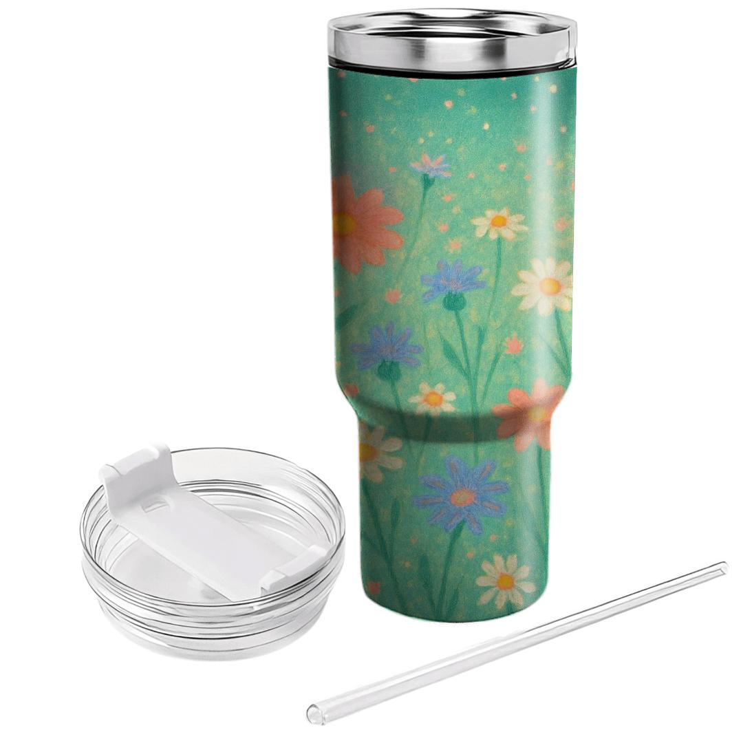 Galactic Wildflower Meadow personalized tumblers
