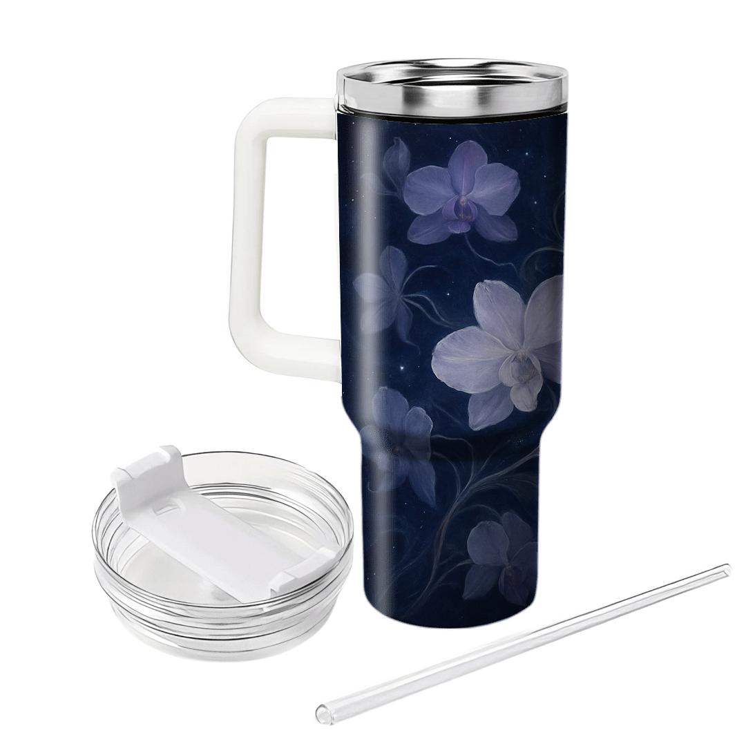 Celestial Orchid Symphony tumblers with lids