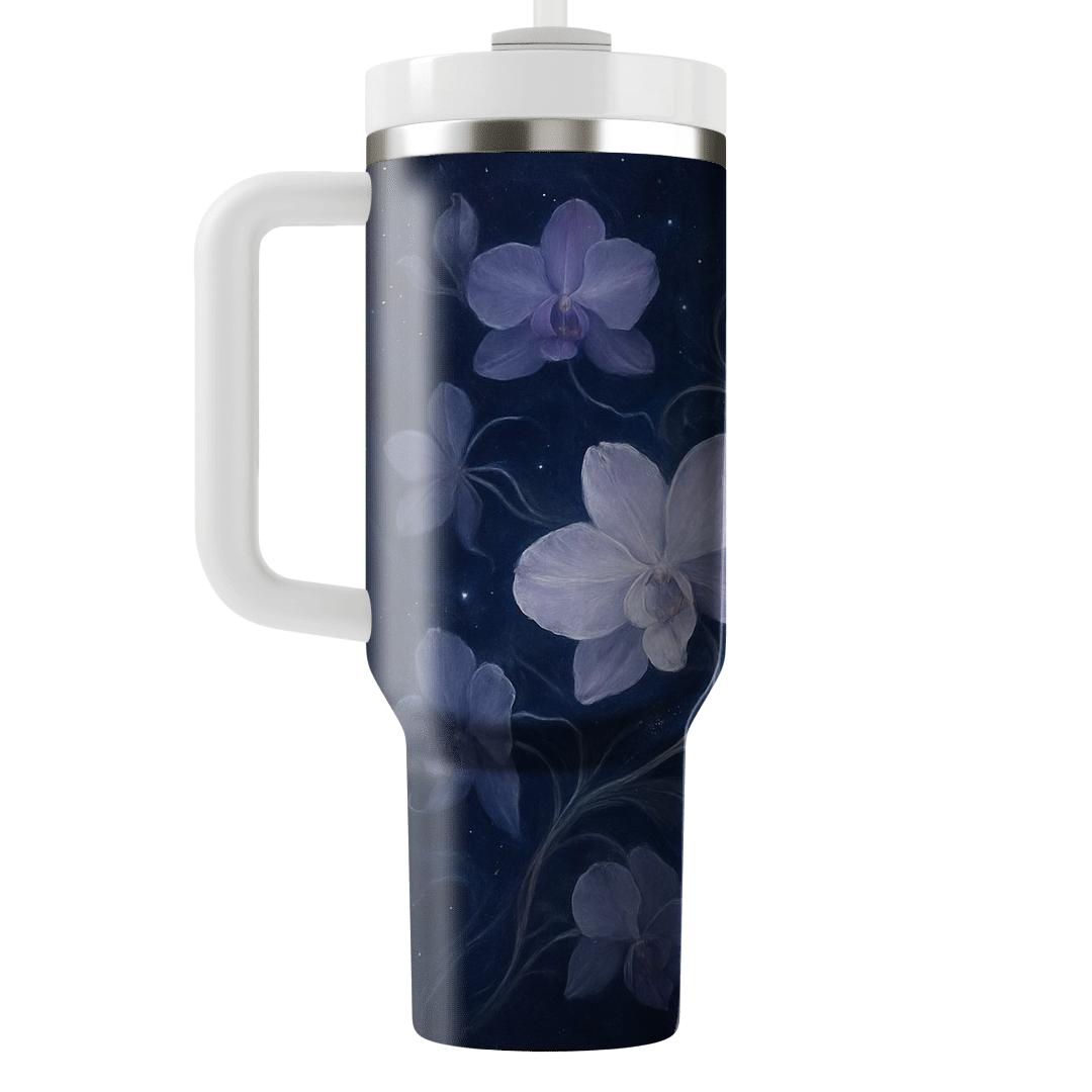 Celestial Orchid Symphony tumblers with lids
