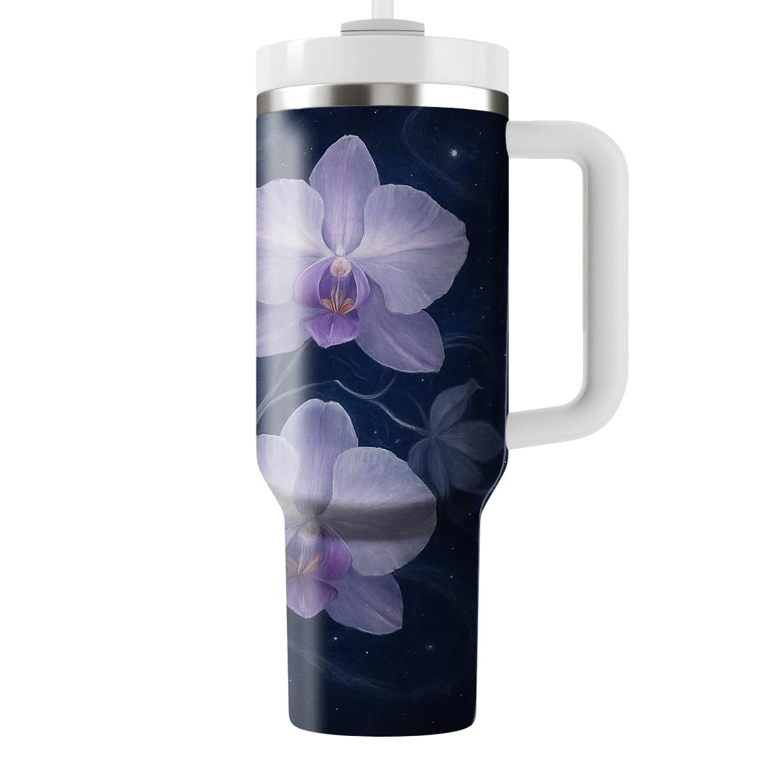 Celestial Orchid Symphony tumblers with lids