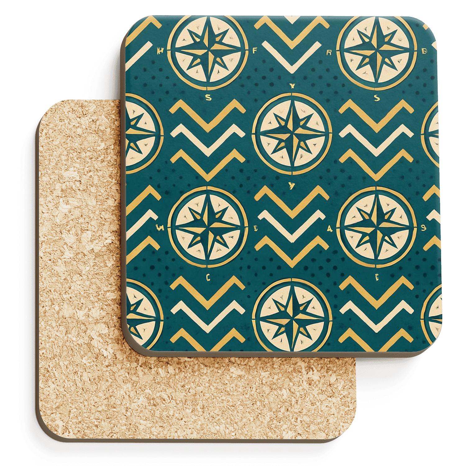 Compass Rose Mosaic elegant tabletop coasters