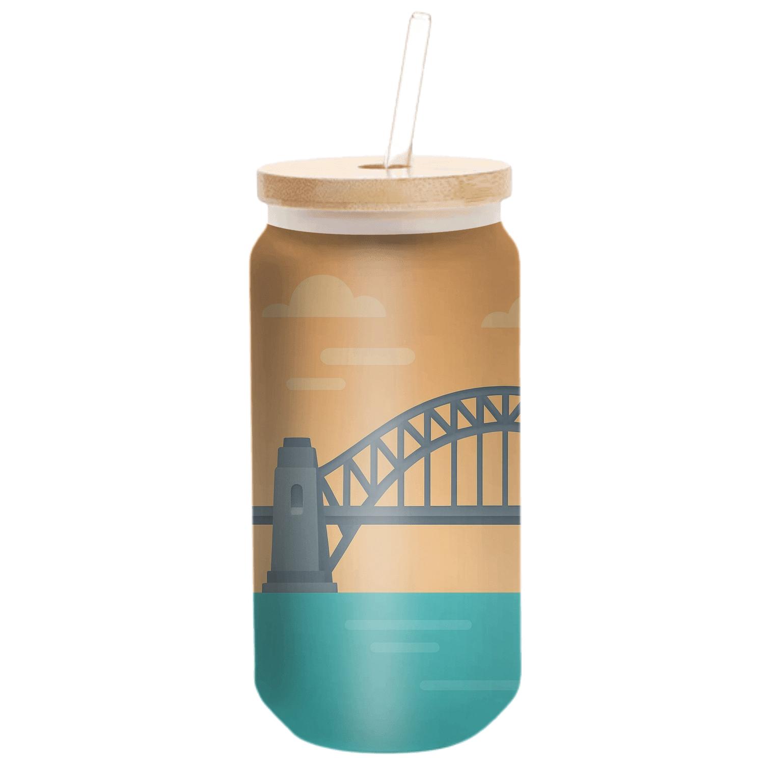 Sydney Harbour Bridge Panorama handcrafted glassware drinkware