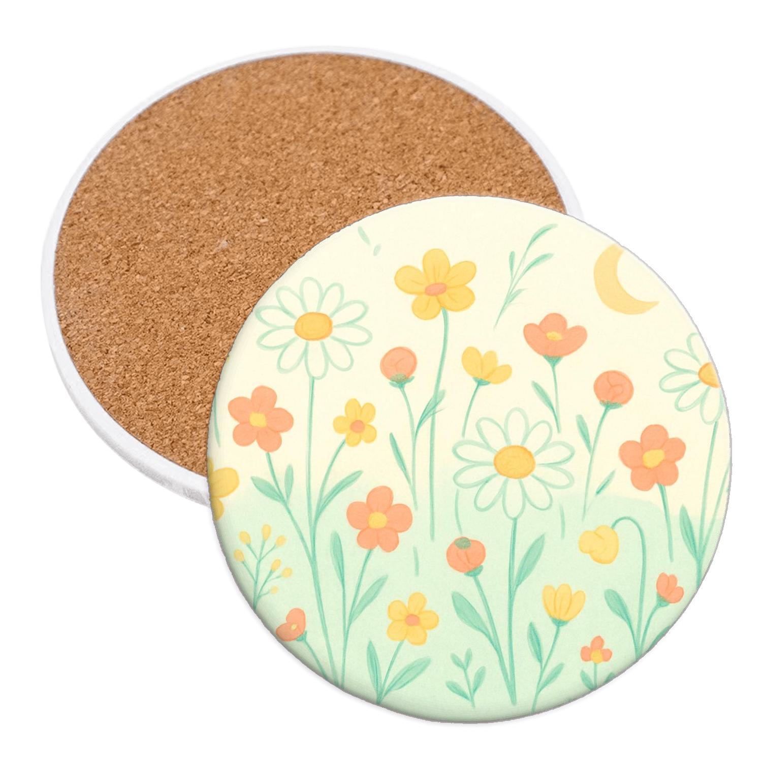 Lunar Meadow Play wooden table coasters