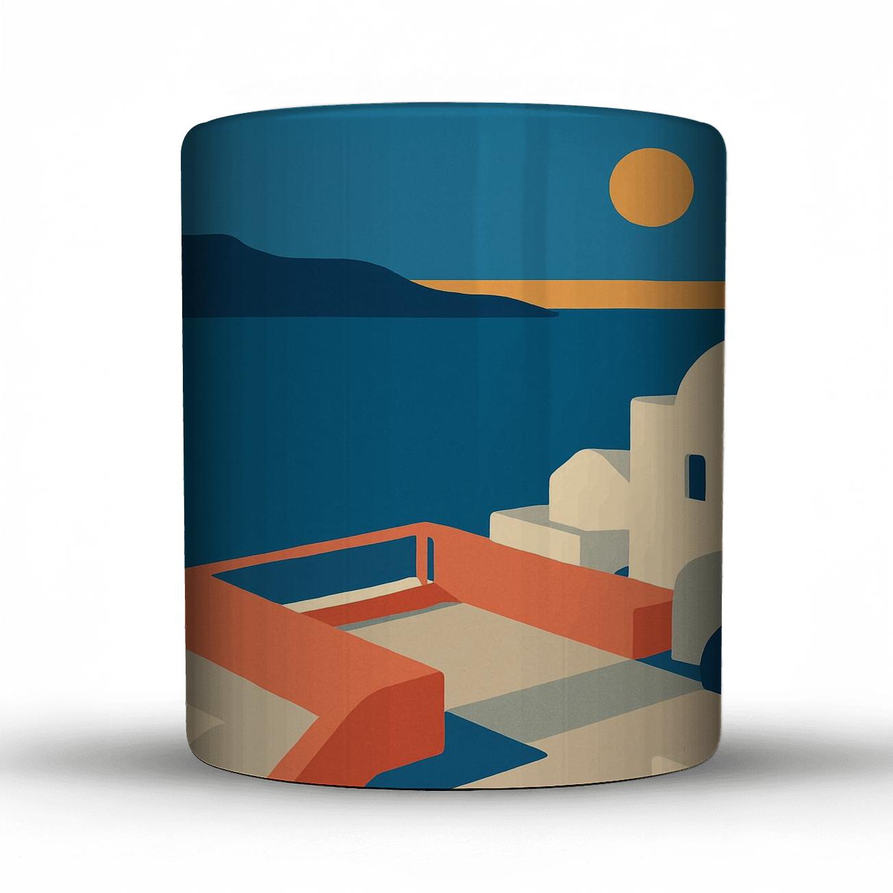 Santorini Caldera Viewpoint custom printed mugs