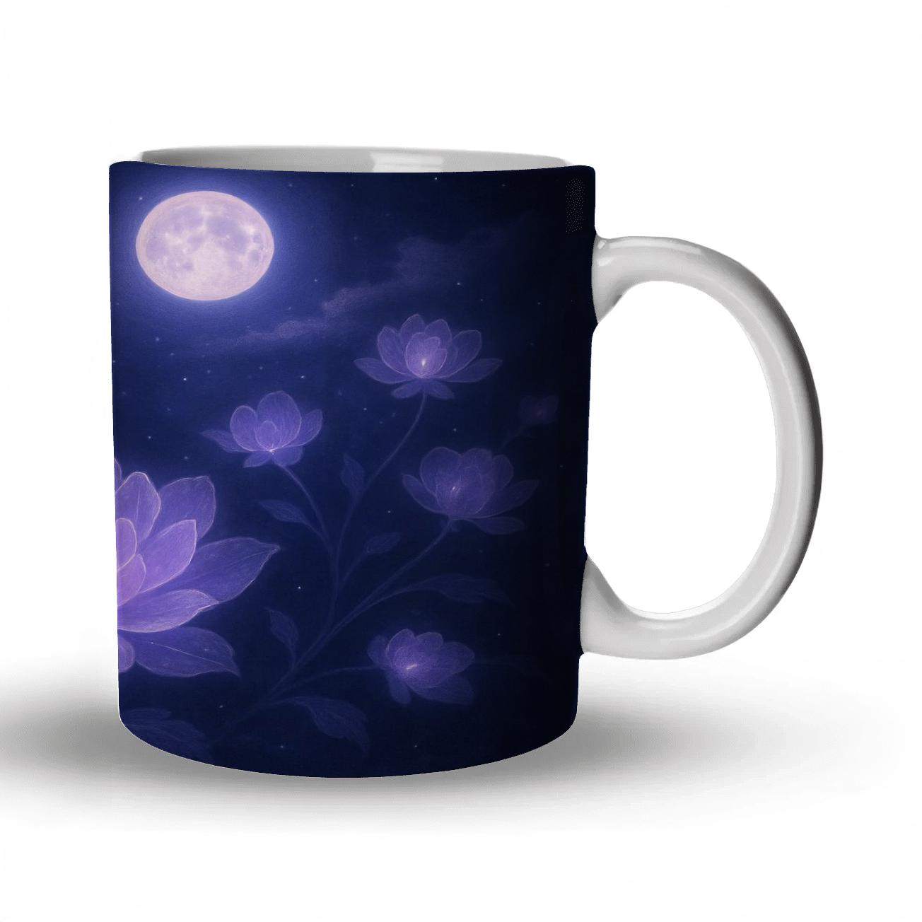 Moonlight Lavender Dreams ceramic coffee mugs