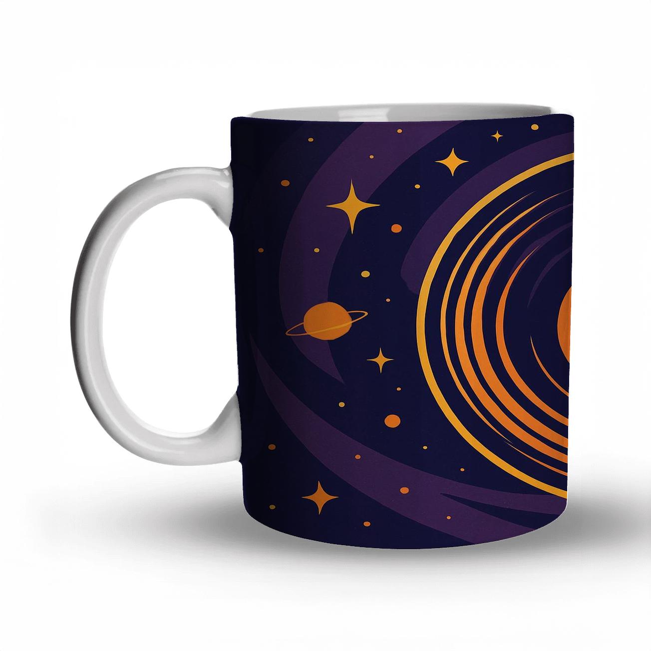 Cosmic Vinyl Vibes ceramic coffee mugs