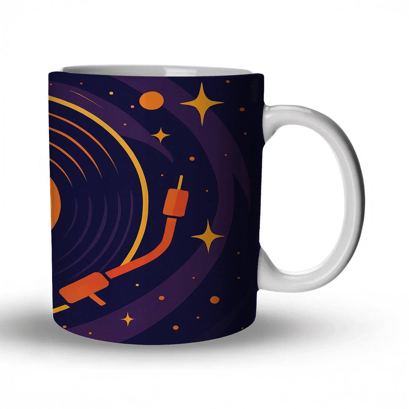 Cosmic Vinyl Vibes ceramic coffee mugs