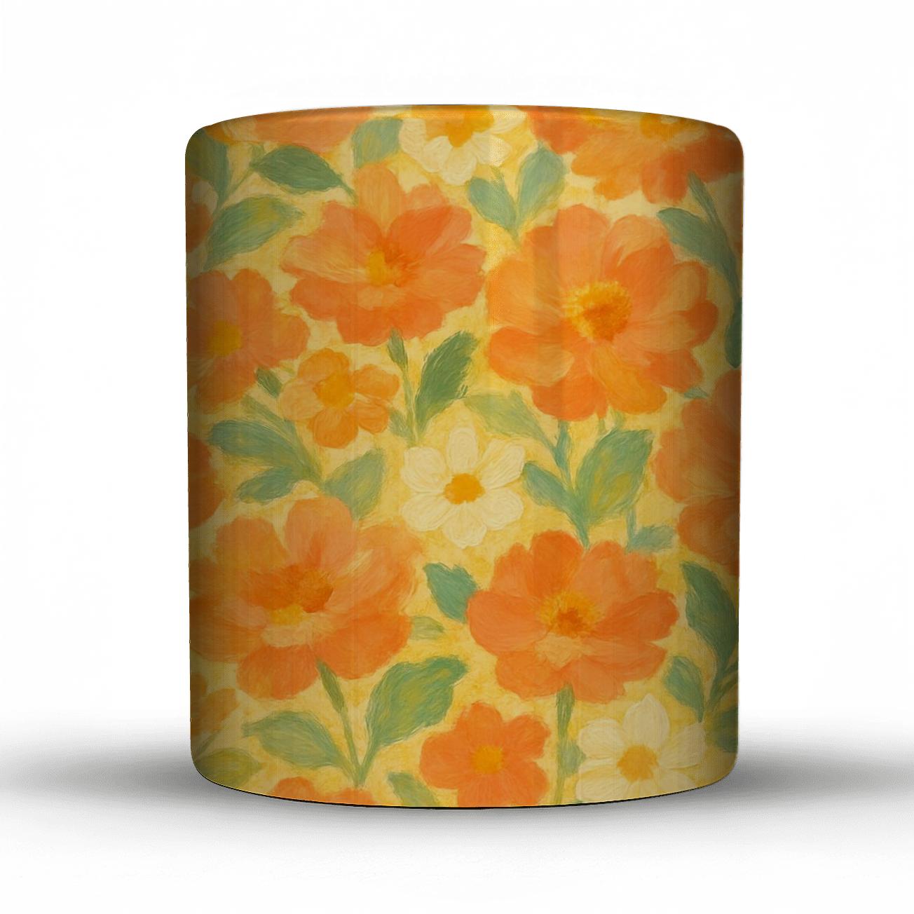Sunlit Coral Blooms custom printed mugs