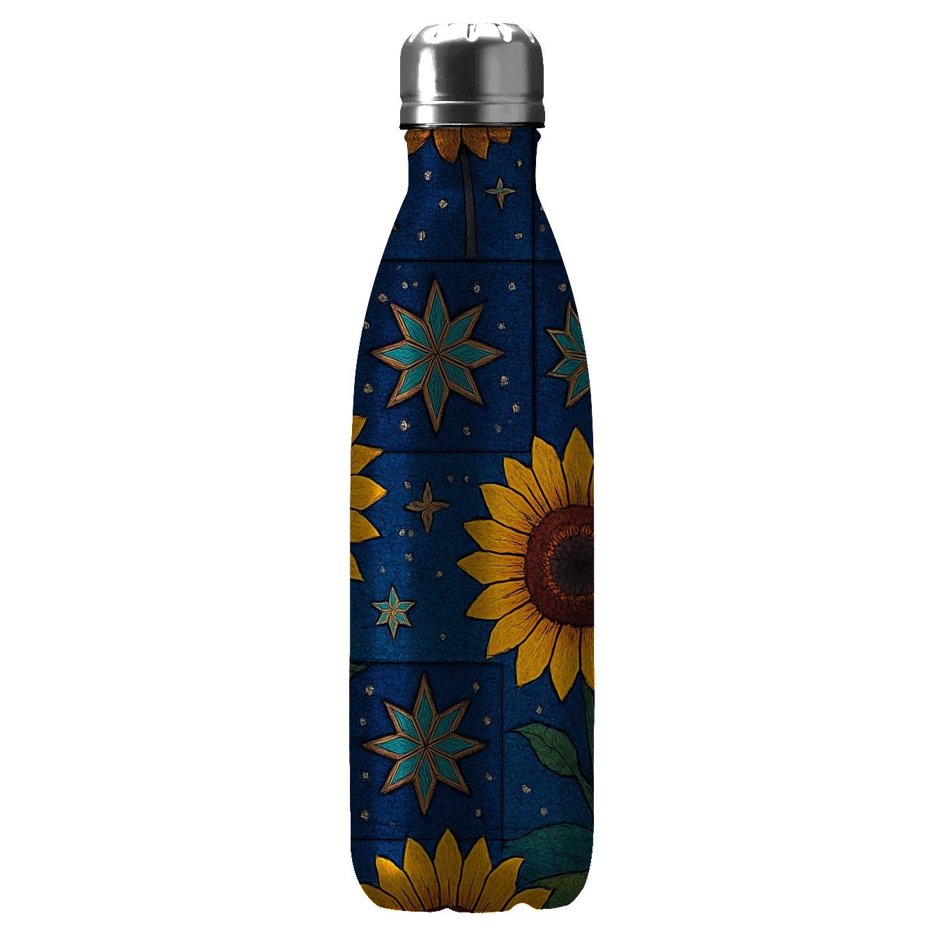 Galactic Sunflower Mosaic custom water bottles