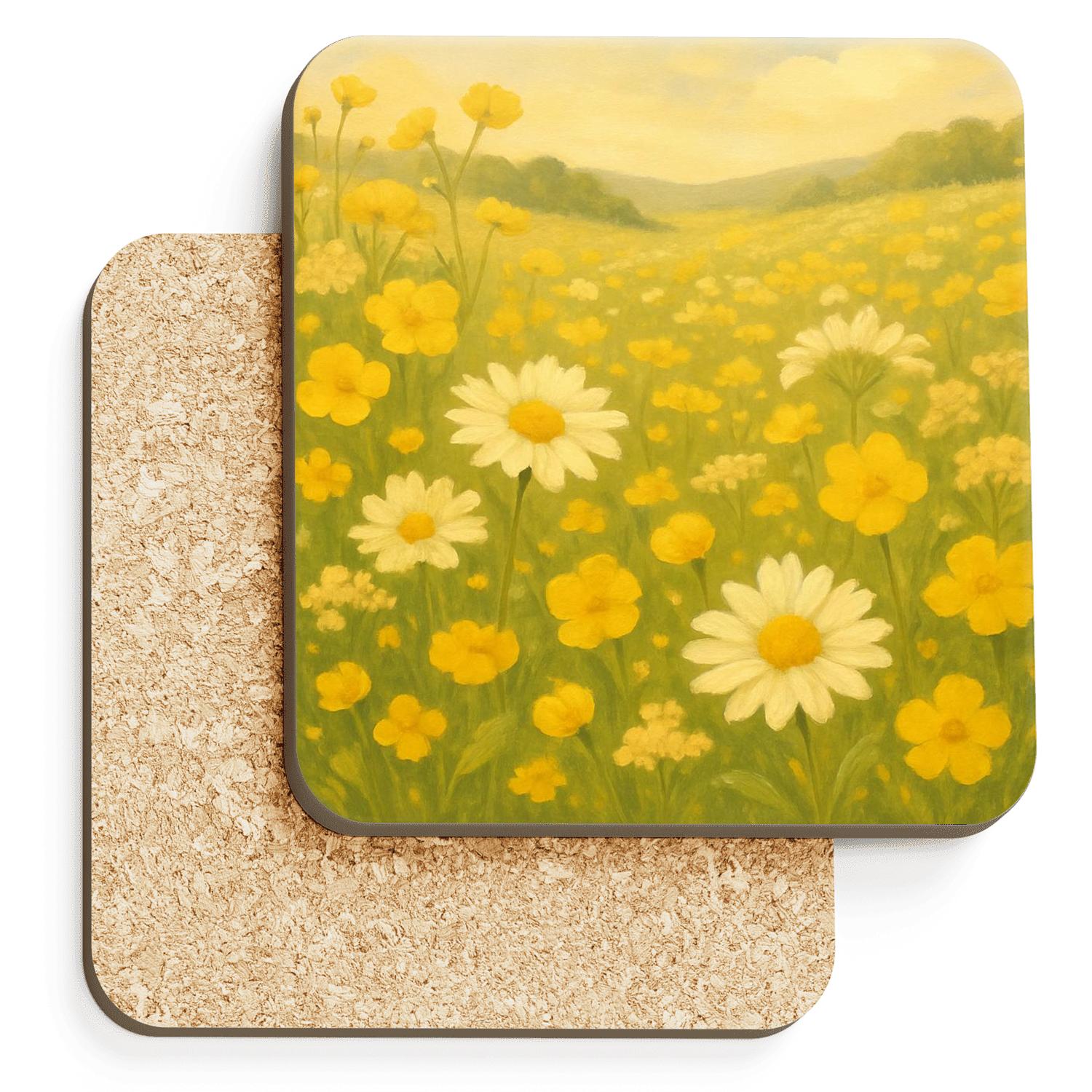 Sunlit Meadow Charm personalized drink coasters