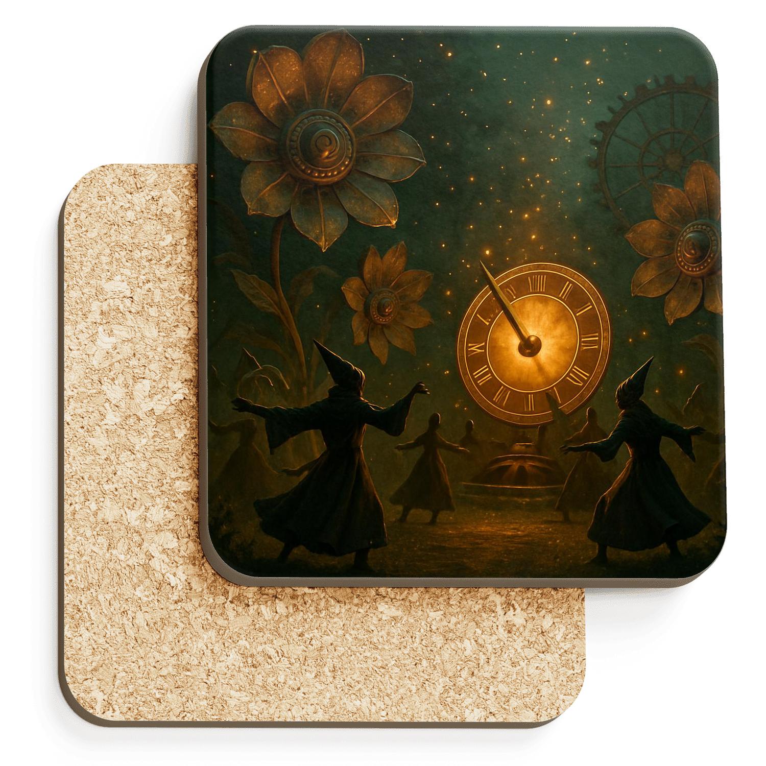 Clockwork Midsummer Masquerade wooden table coasters