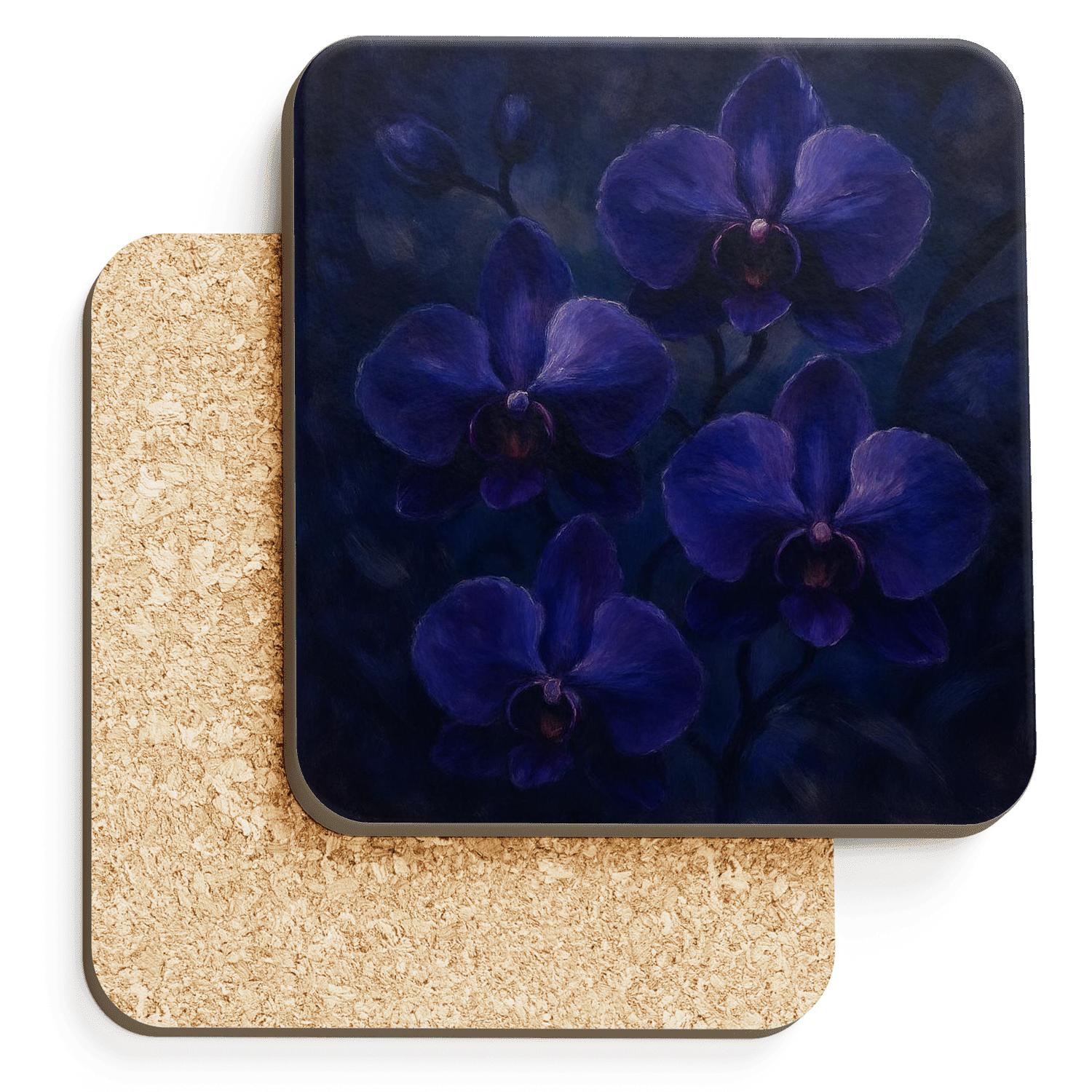 Midnight Orchid Elegance elegant tabletop coasters