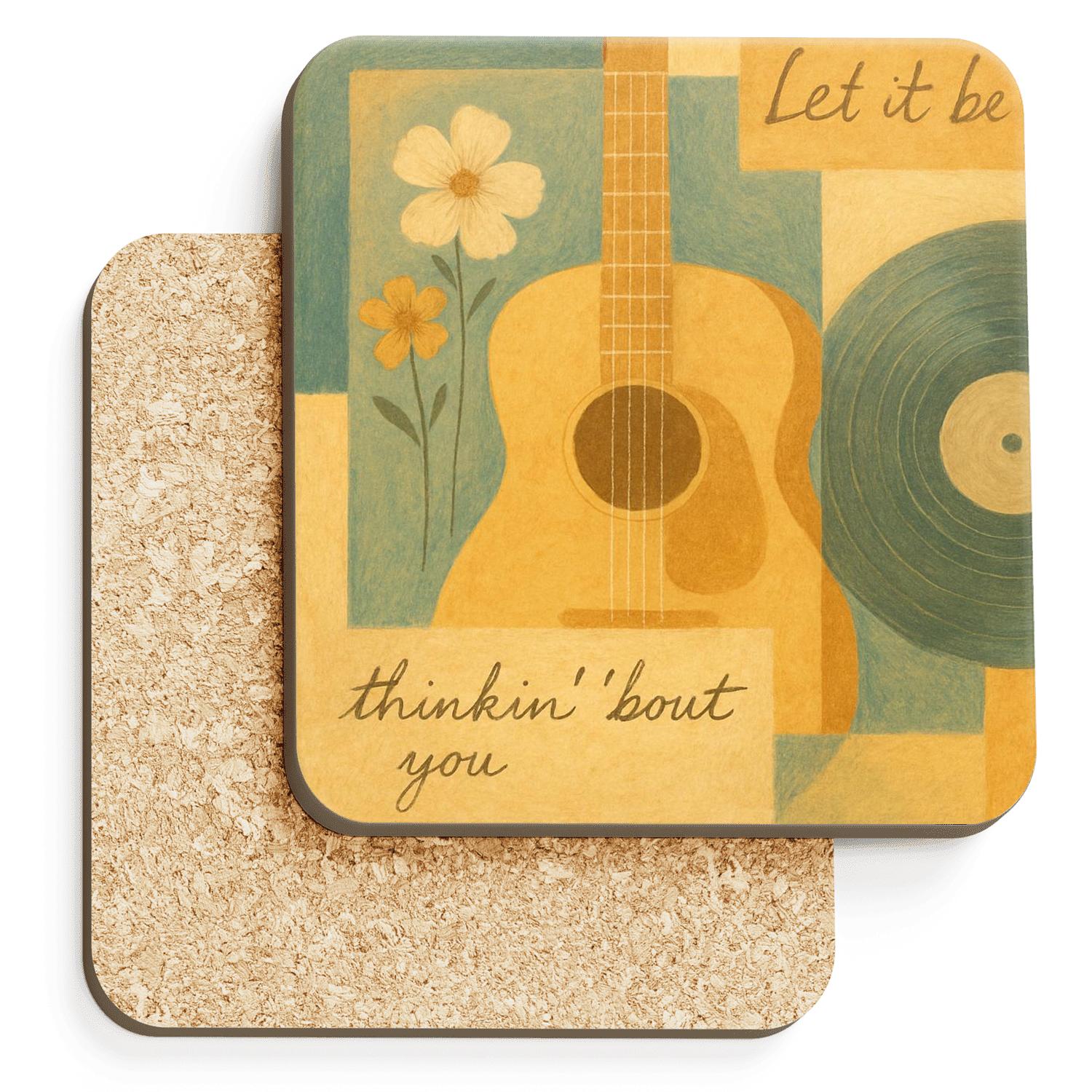 Acoustic Sunlit Montage wooden table coasters