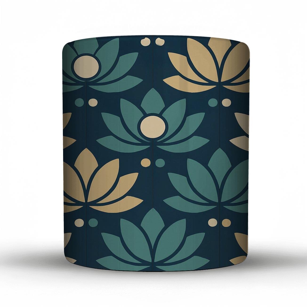 Lunar Lotus Grid personalized mugs