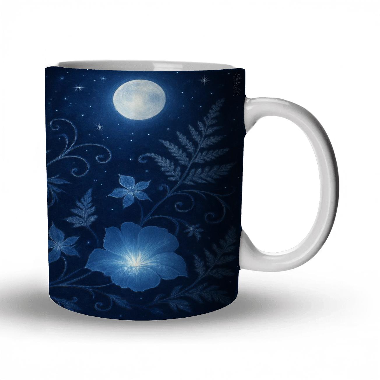 Mystical Moonlit Garden ceramic coffee mugs