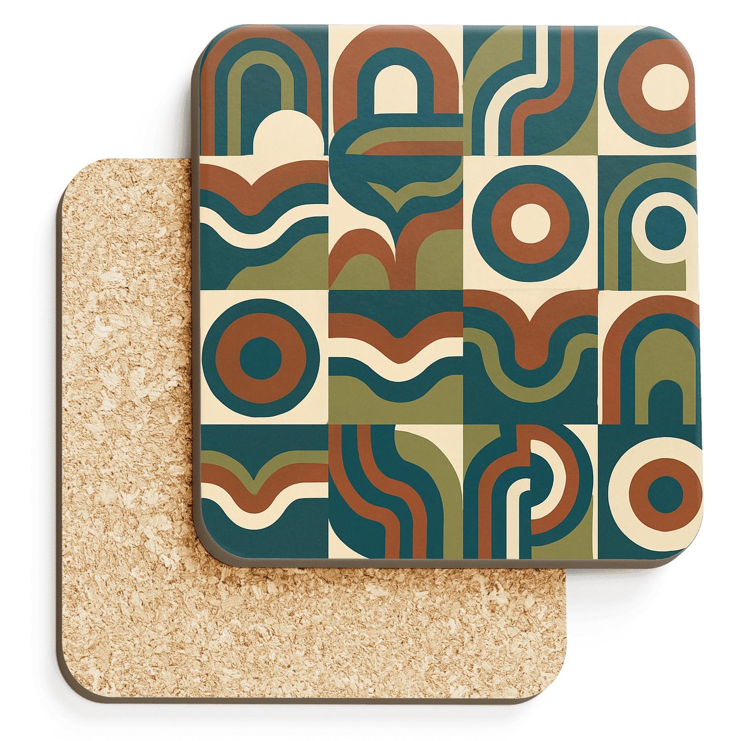 Mellow Groove Tiles wooden table coasters