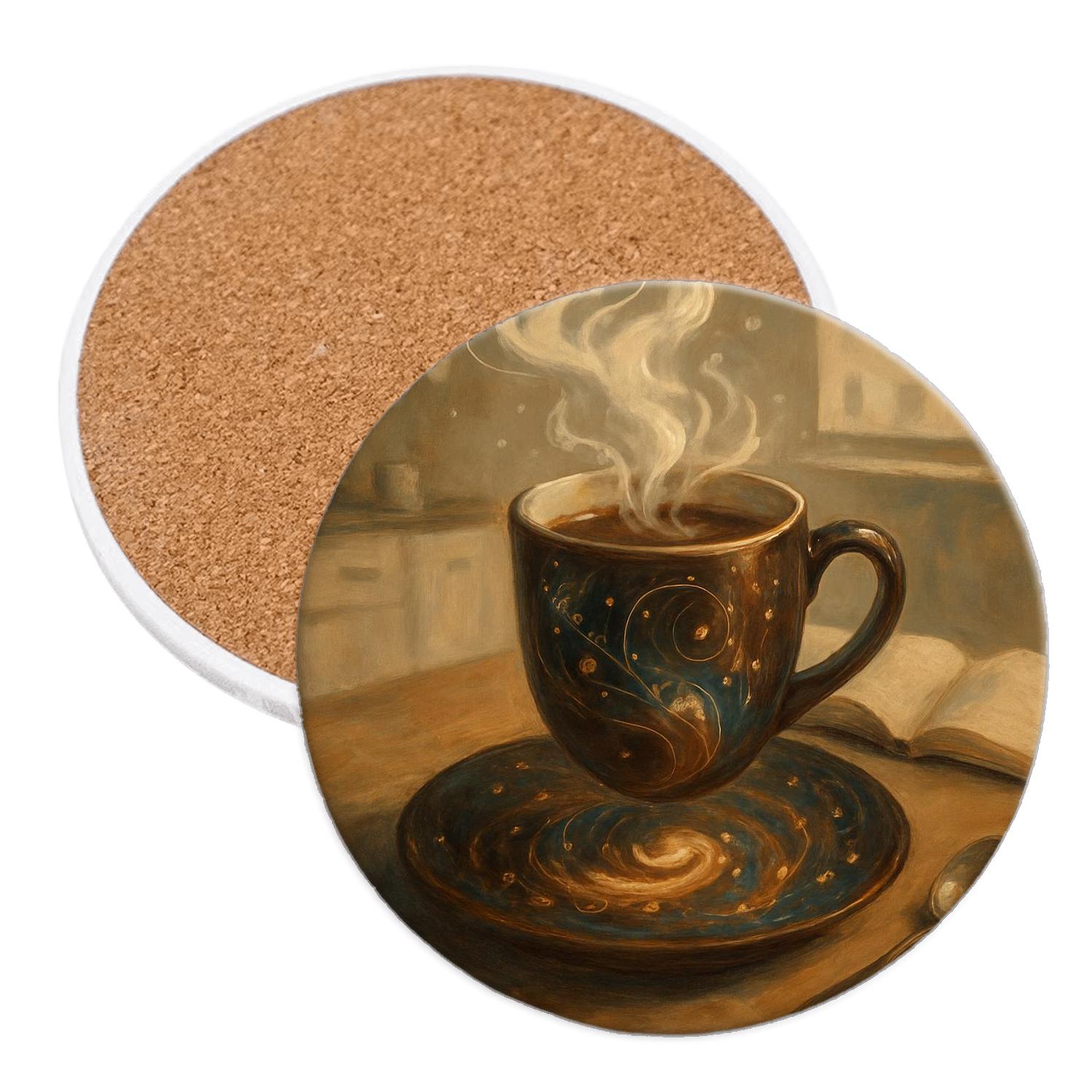 Latte Nebula Ritual cork coaster sets