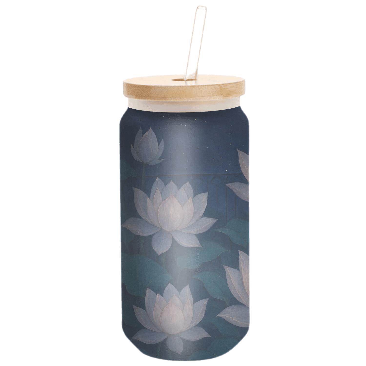 Midnight Lotus Reverie handcrafted glassware drinkware