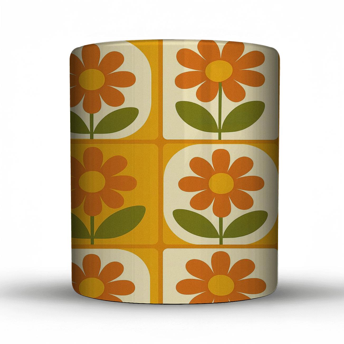 Mustard Meadow Florals insulated thermal mugs
