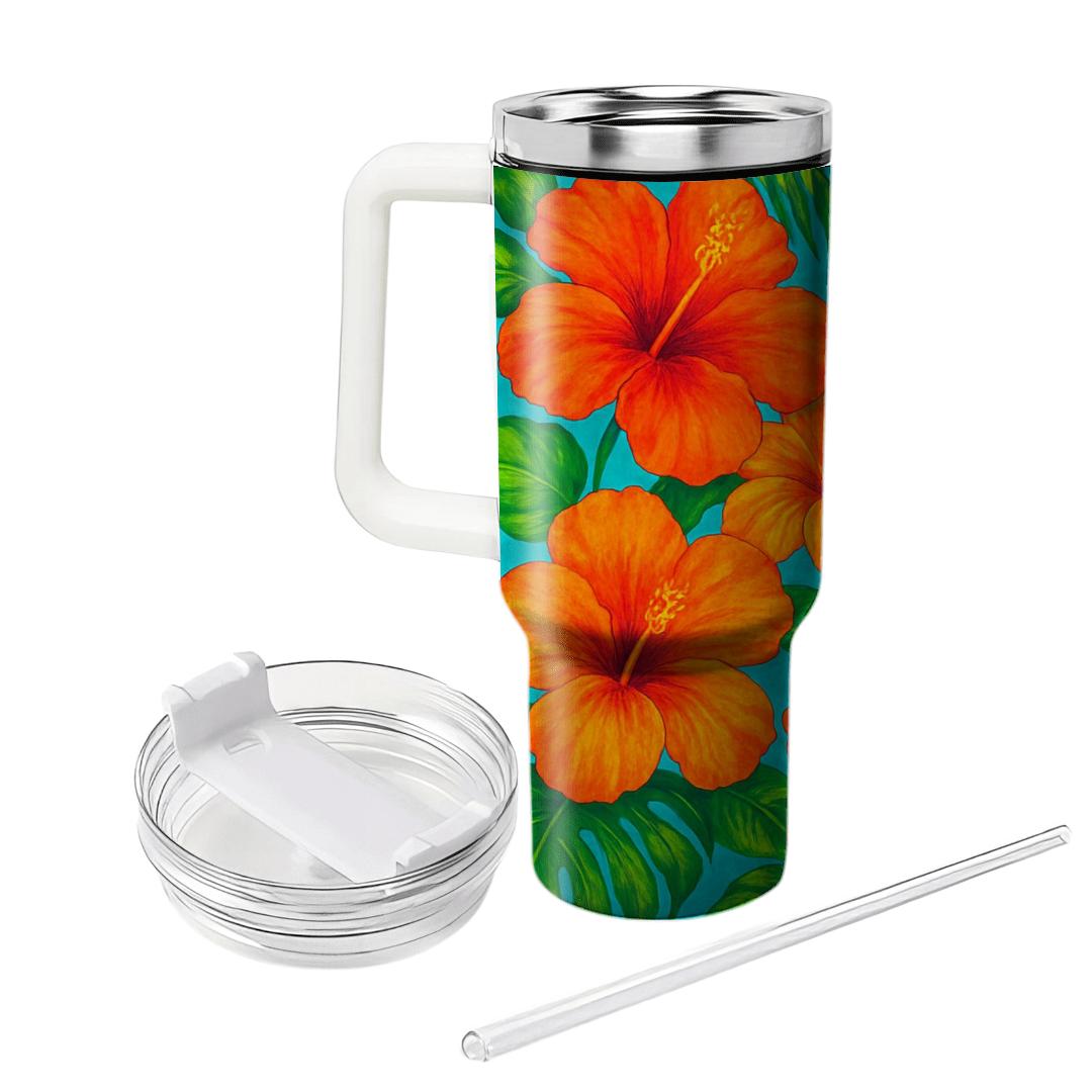 Tropical Hibiscus Festival personalized tumblers