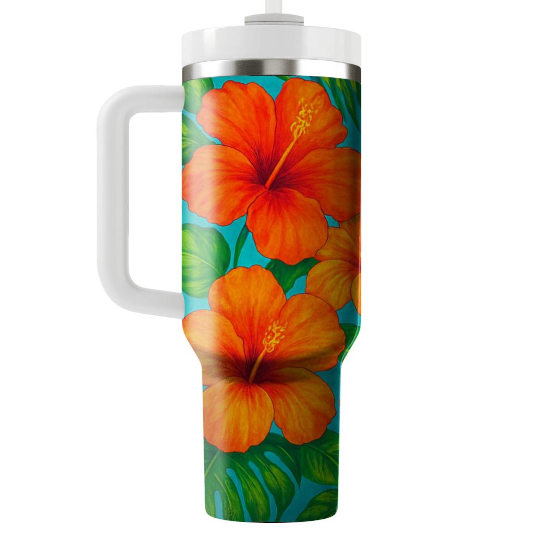 Tropical Hibiscus Festival personalized tumblers