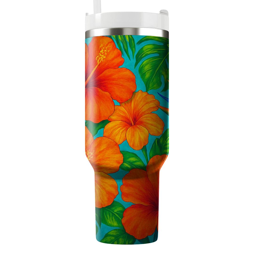 Tropical Hibiscus Festival personalized tumblers