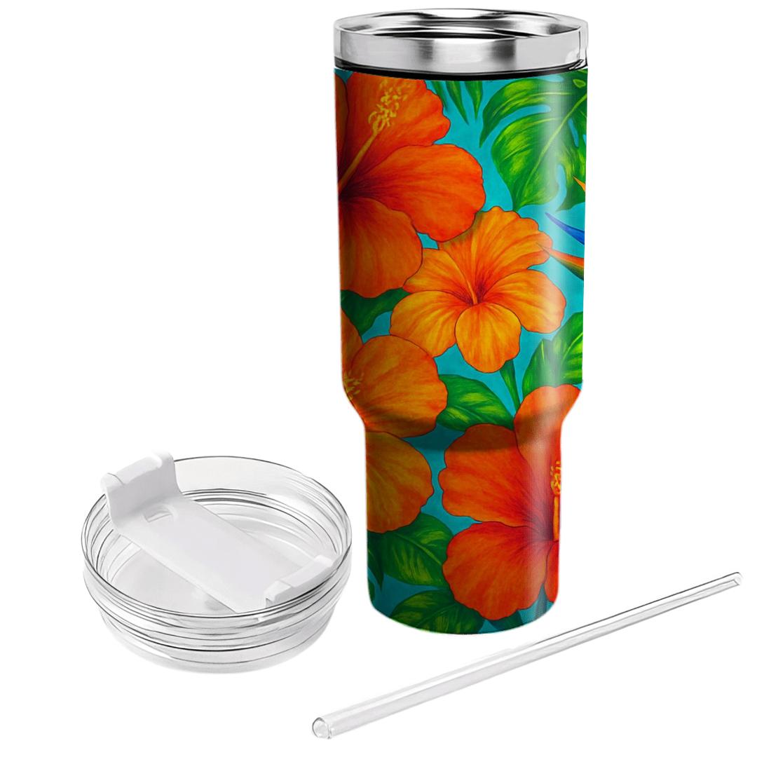 Tropical Hibiscus Festival personalized tumblers