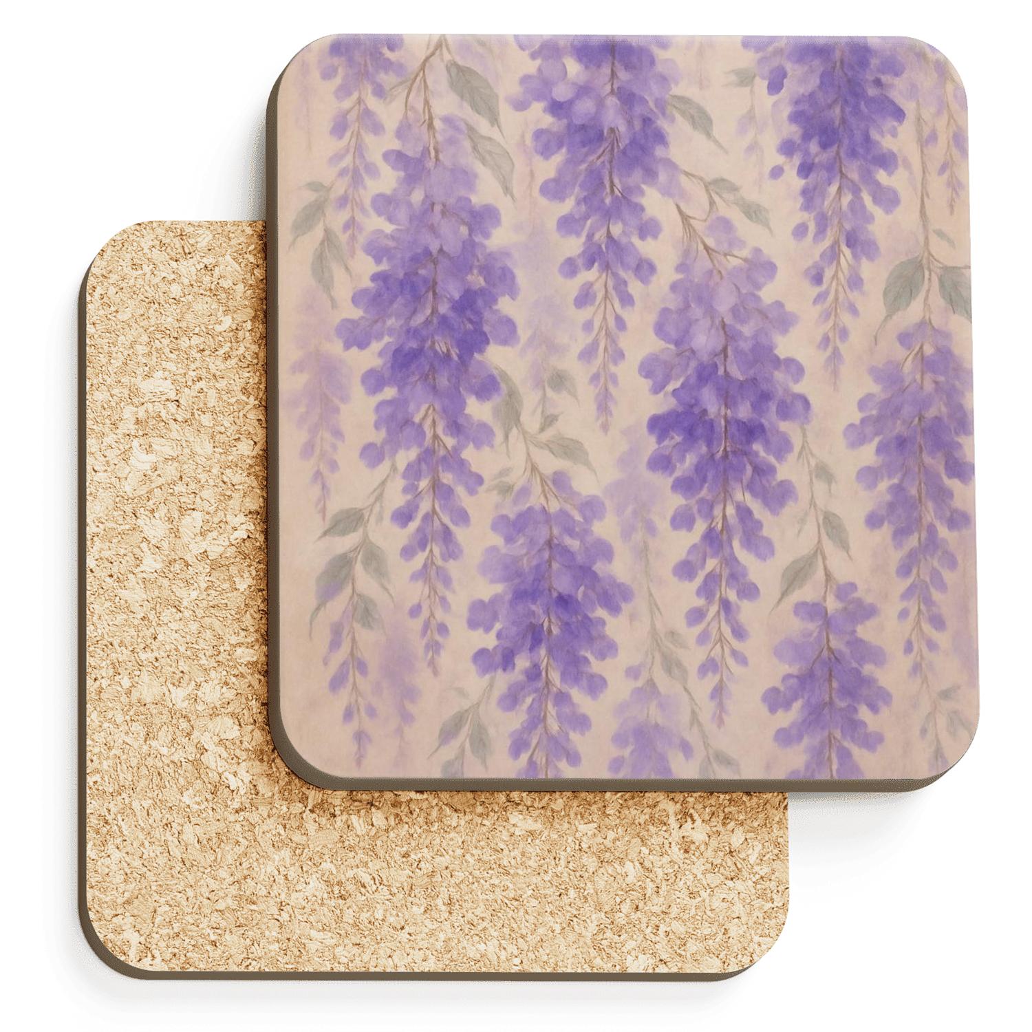Mystical Violet Cascade elegant tabletop coasters