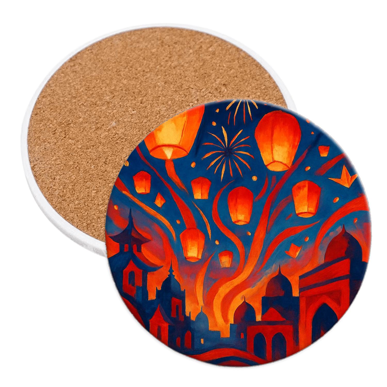 Carnival Of Lantern Dreams cork coaster sets