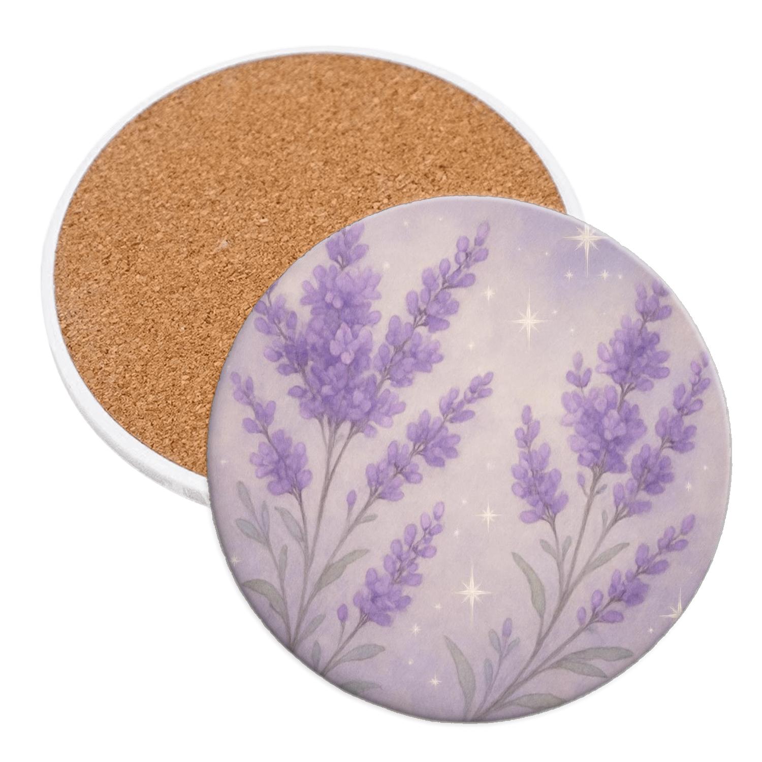 Celestial Lavender Bloom personalized drink coasters
