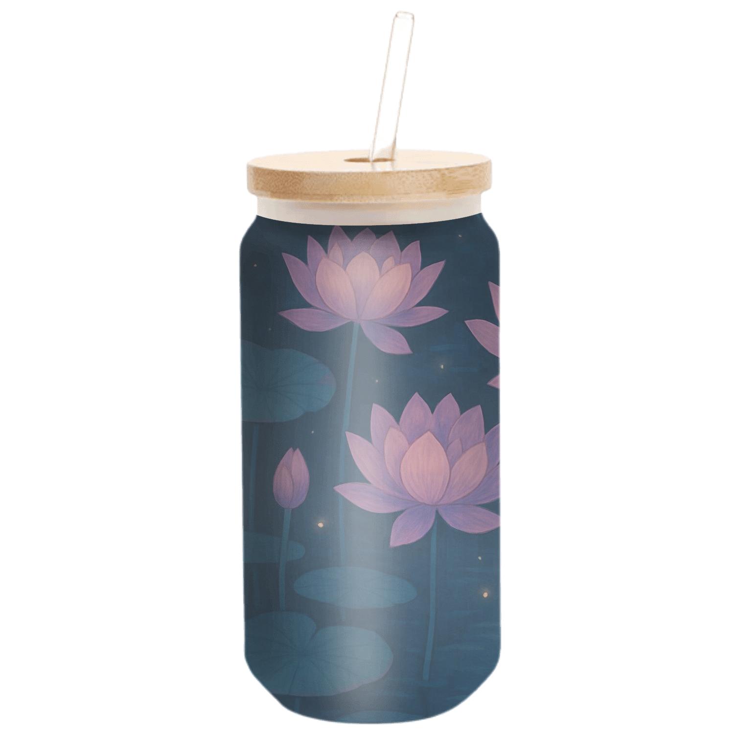 Midnight Lotus Canopy textured glass
