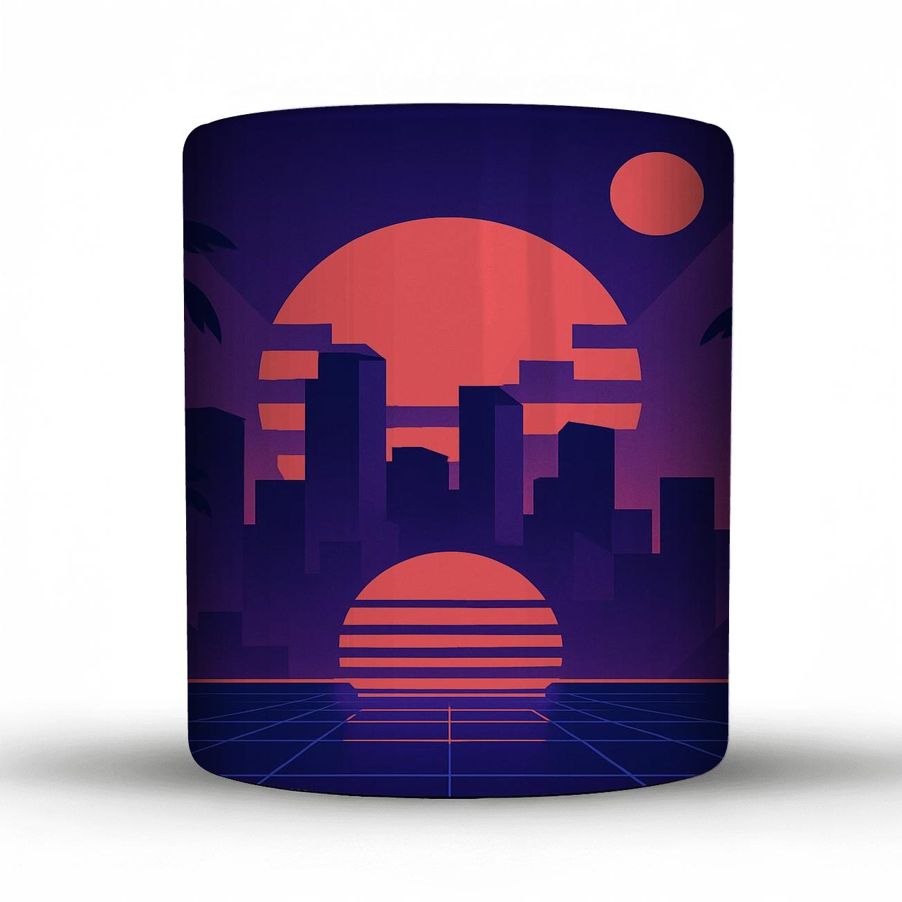 Miami Night Geometry insulated thermal mugs