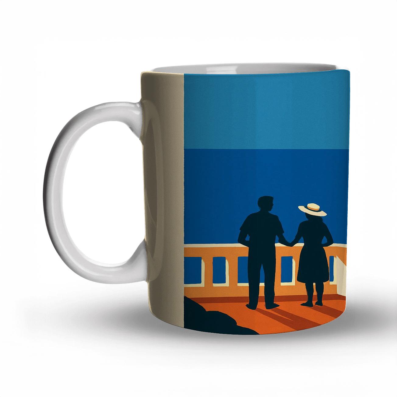 Amalfi Coast Cliffside Viewpoint premium drinkware mugs