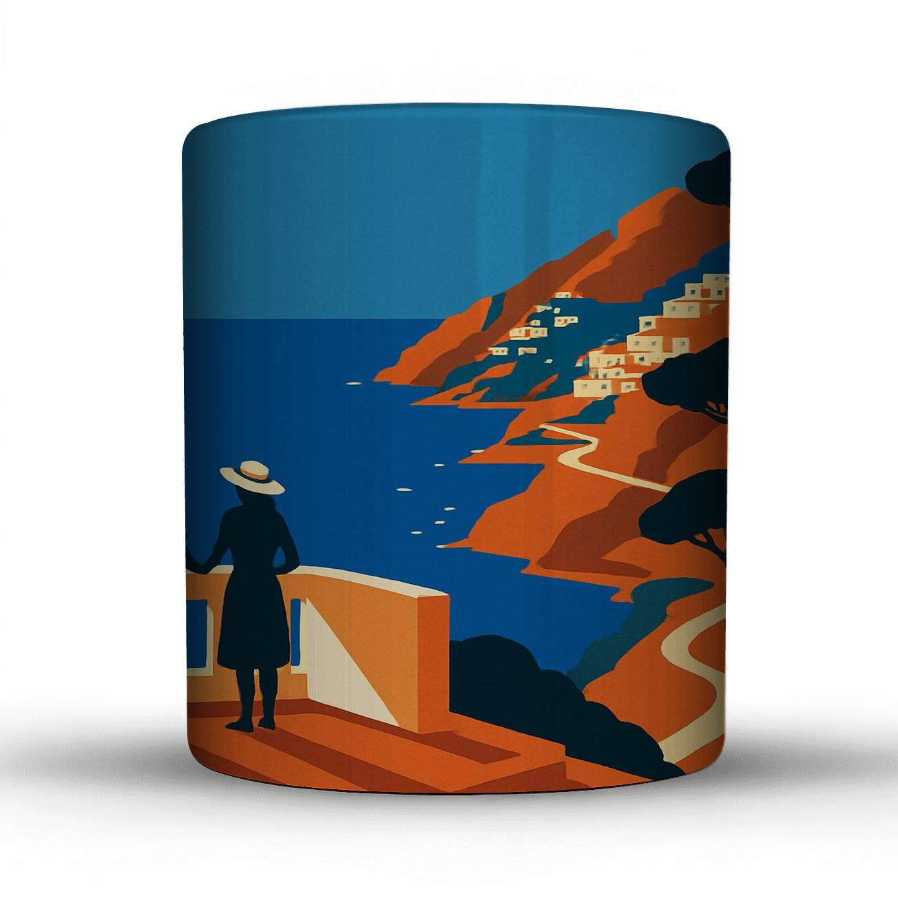 Amalfi Coast Cliffside Viewpoint premium drinkware mugs