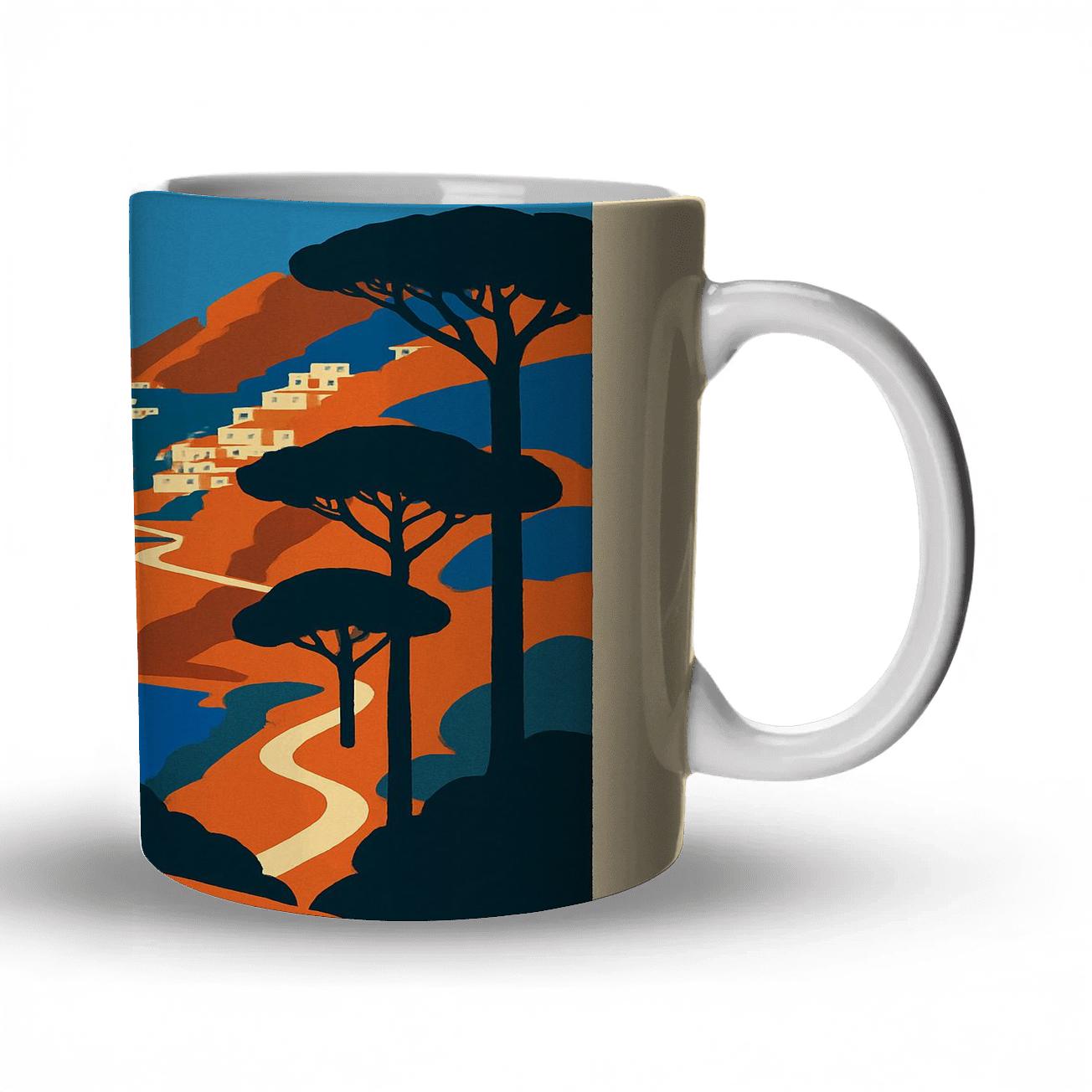 Amalfi Coast Cliffside Viewpoint premium drinkware mugs