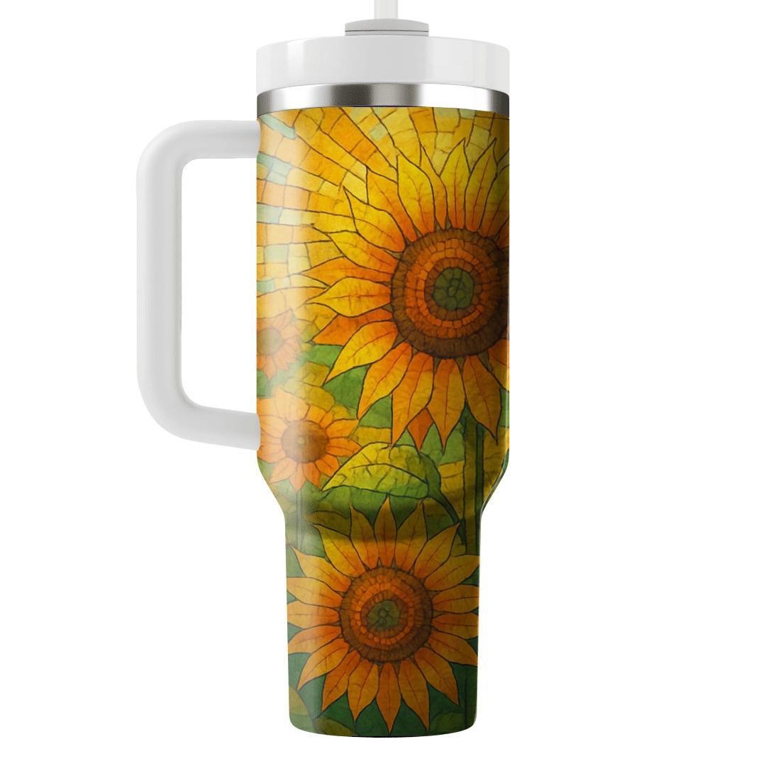 Golden Sunflower Mosaic decorative tumblers