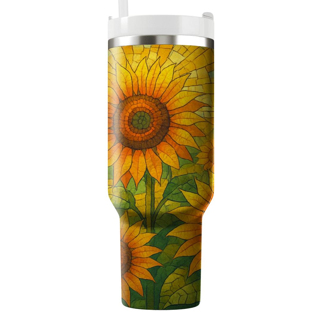 Golden Sunflower Mosaic decorative tumblers