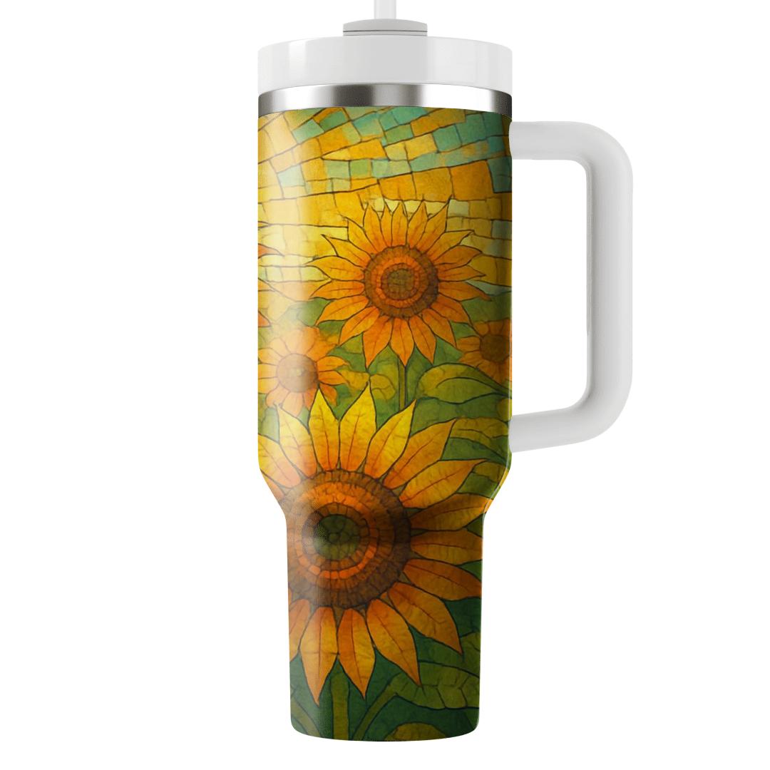 Golden Sunflower Mosaic decorative tumblers
