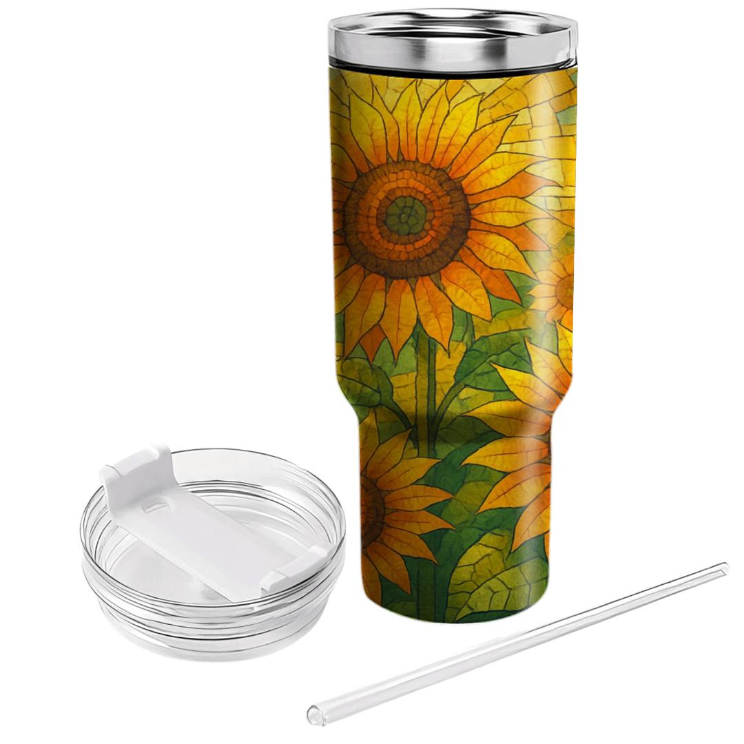 Golden Sunflower Mosaic decorative tumblers