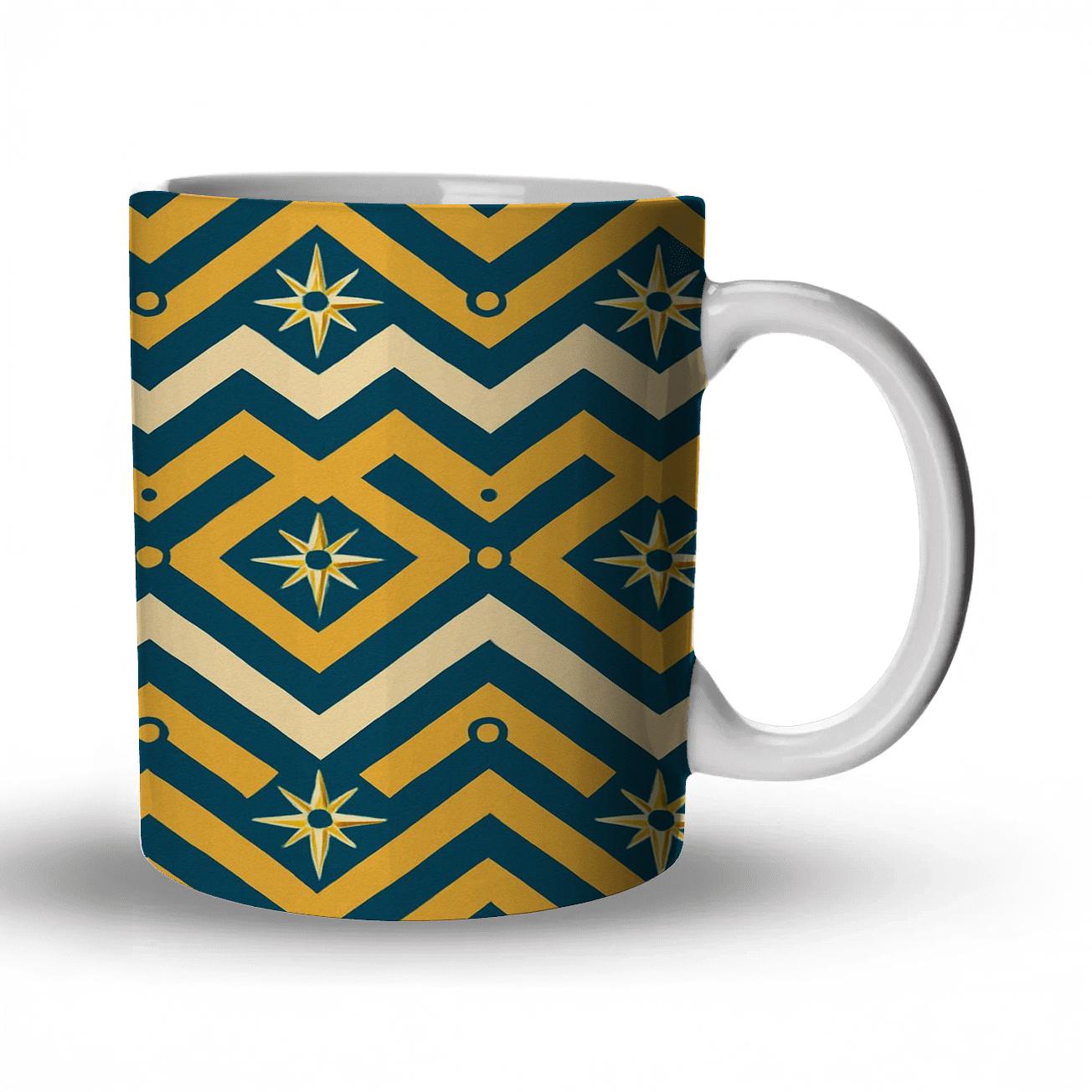 Chevron Compass Mosaic gift mugs for occasions