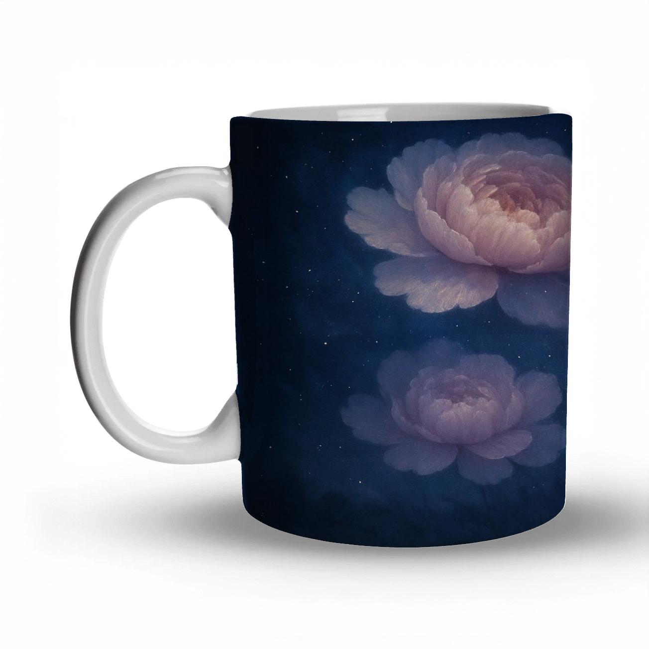 Midnight Nebula Peony decorative mug sets