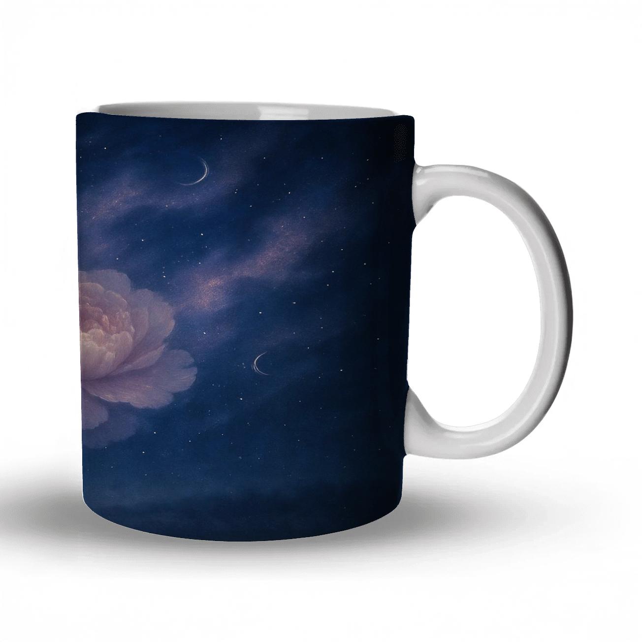 Midnight Nebula Peony decorative mug sets