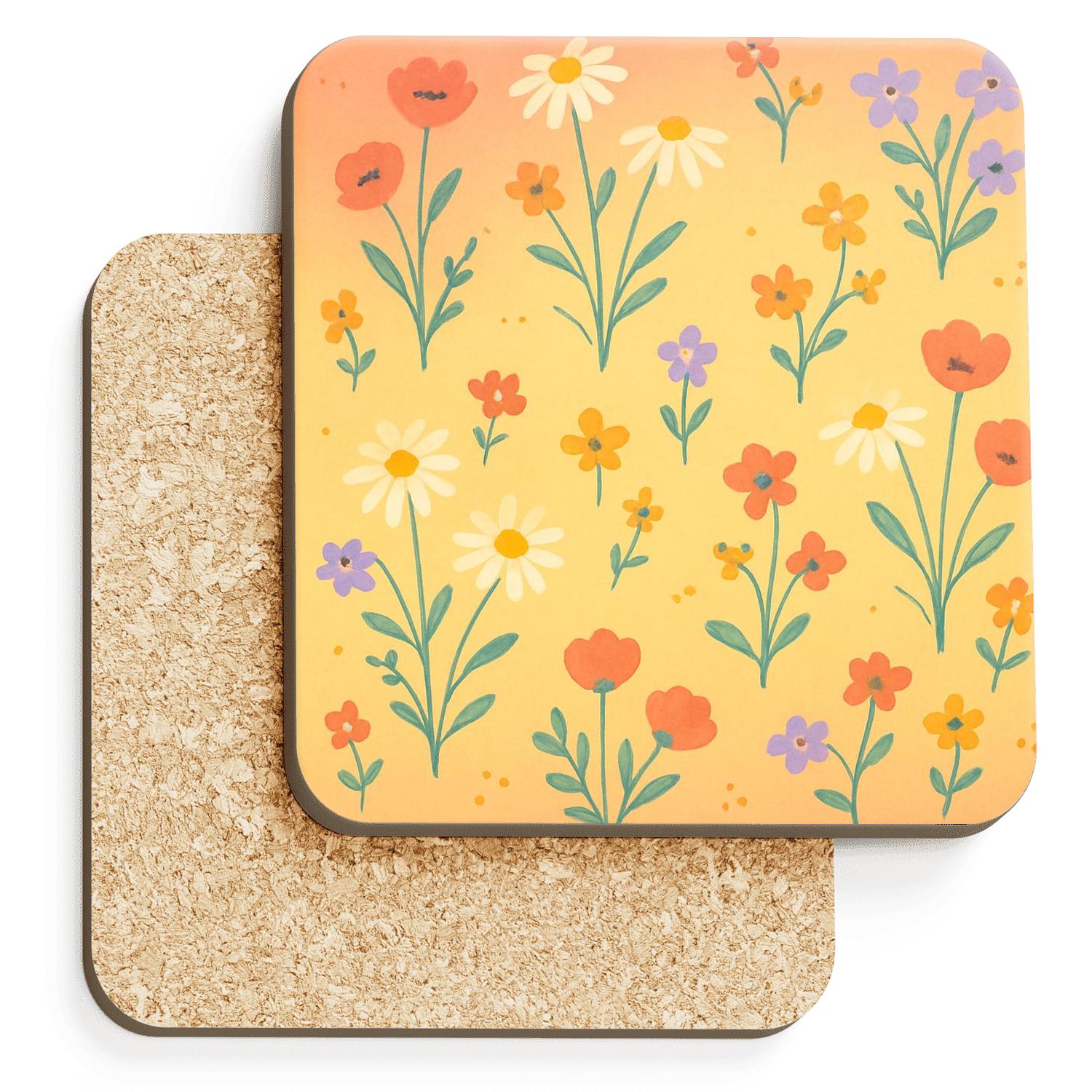 Sunrise Wildflower Mosaic coasters for home decor